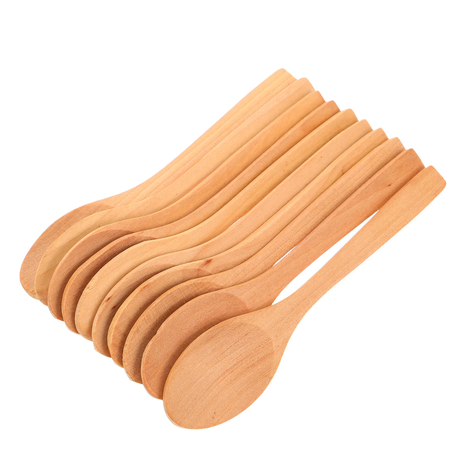 

10pcs Ice Cream Spoon Wooden Mini Teaspoon For Dessert Sugar Spice Honey Jar Coffee Jam Bath Salt Condiment Serving