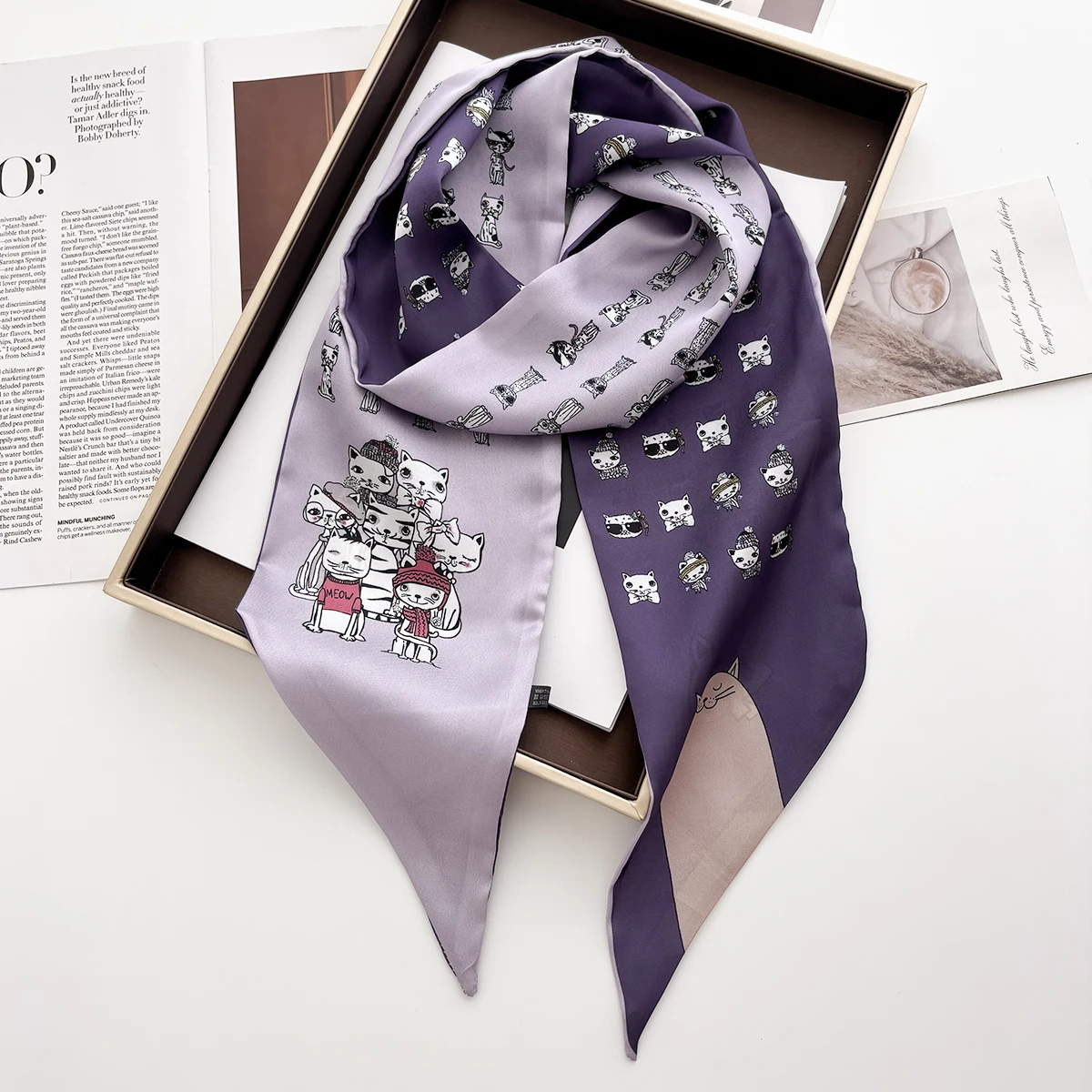1pc Neue Mode Druck Haar Band Langen Schal Für Frauen Krawatte Tasche Dünne Halstuch Damen Floral Stirnbänder – Detail 24