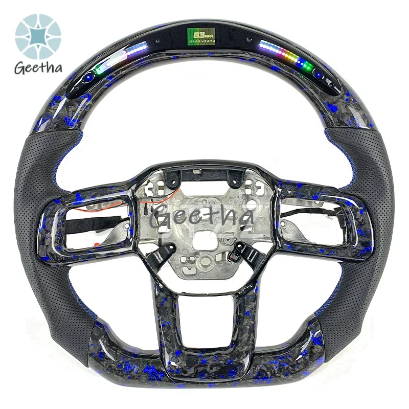 

Для Ford Mustang 2024 S650 EcoBoost: Спортивный руль с LED-дисплеем, из настоящего карбона и кованой кожи, автомобильные аксессуары