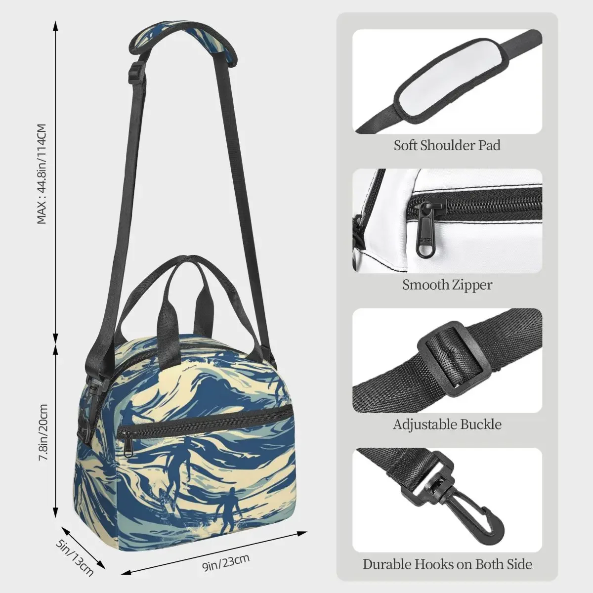 Mr Zogs surf sexe cire sacs à déjeuner isolé Bento boîte réutilisable déjeuner fourre-tout sacs de pique-nique sac thermique pour femme école