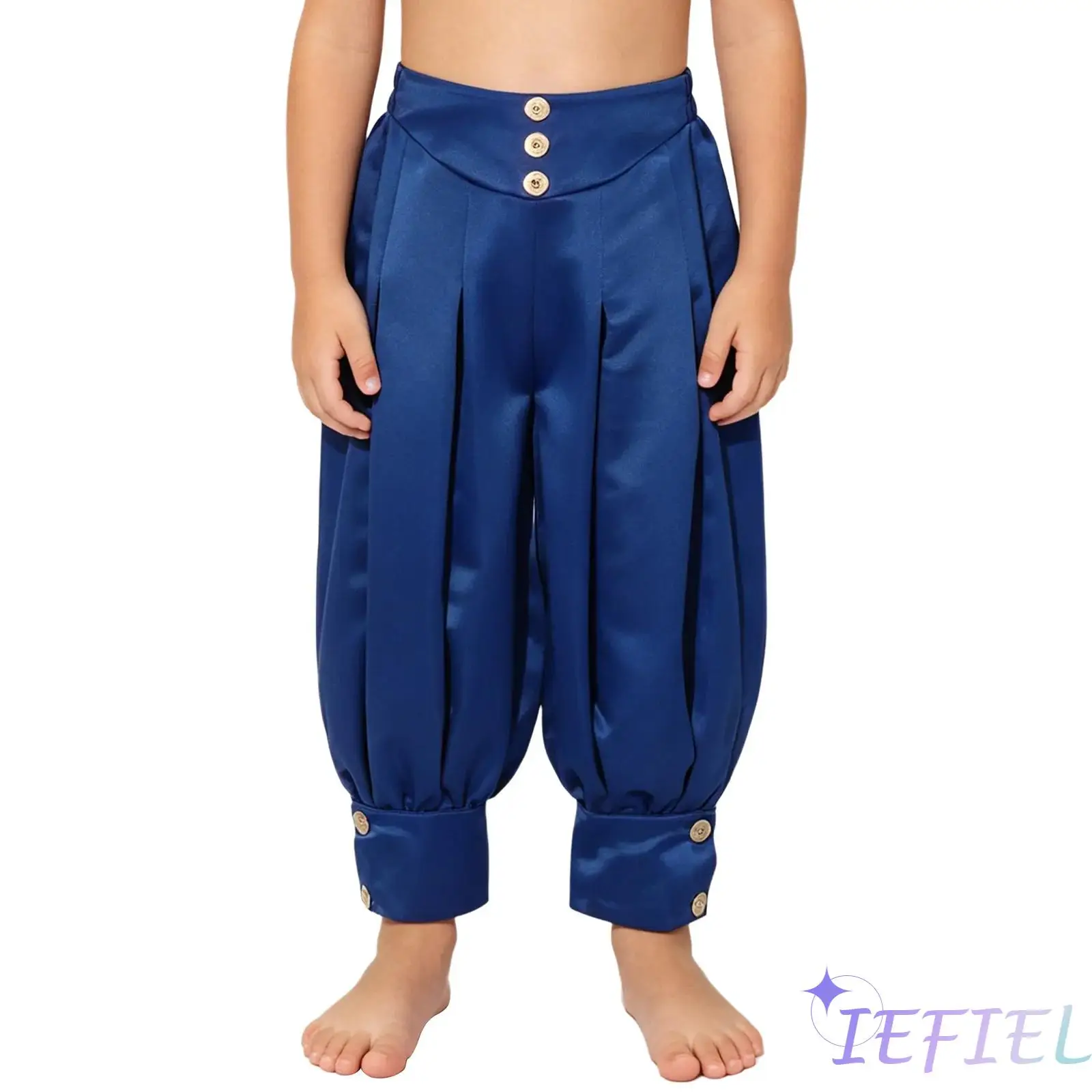 

Pirate Capri Pants for Kids Medieval Back Elastic Waistband Viking Navigator Gothic Ankle Trousers Circus Belly Dance Costume