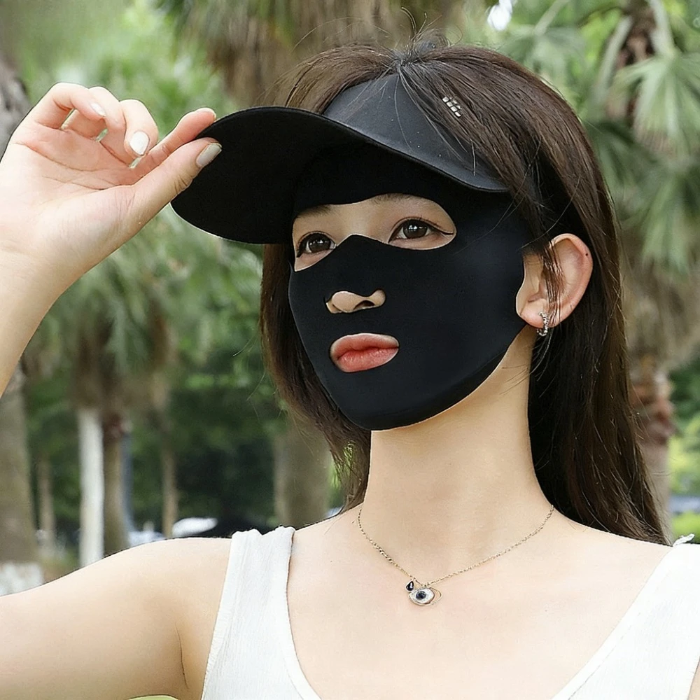 

Sun Protection Ice Silk Face Mask Breathable Washable UV Protection Face Cover for Outdoor Sports Running Cycling