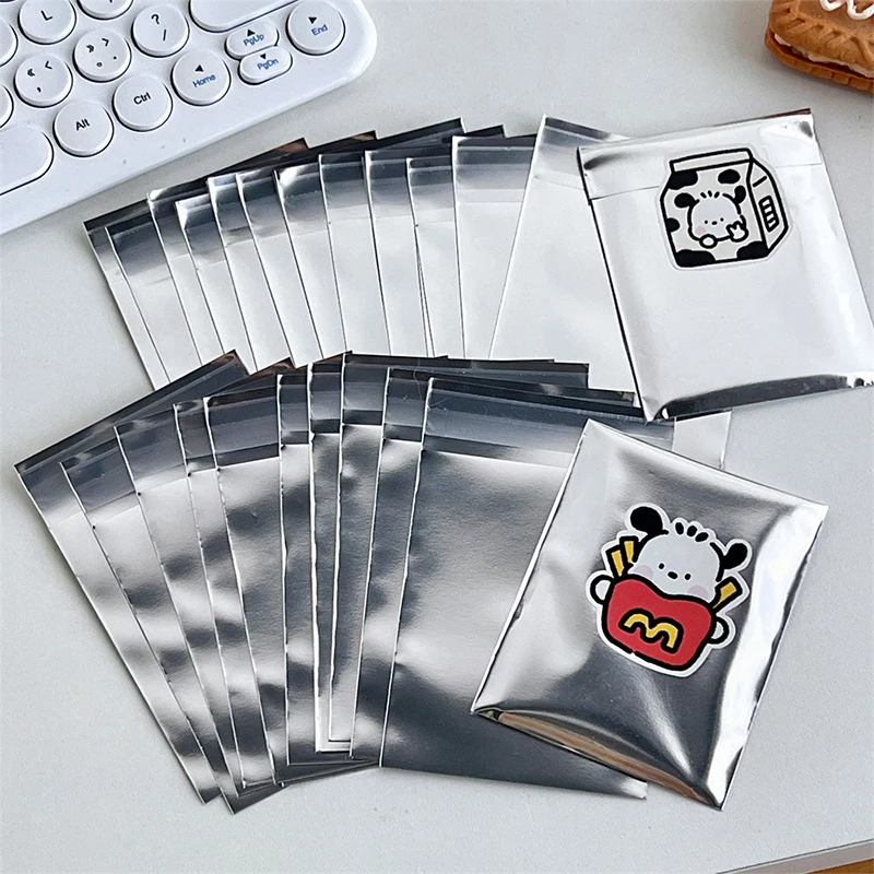 10PCS Cookie Candy Packaging Self Adhesive Bags Silver Small Seal Bag For Handmade Jewelry Badge Gifts Package Storage Bags