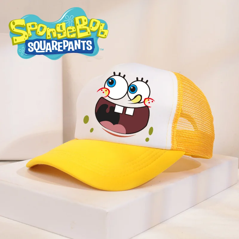 SpongeBob SquarePants Peaked Cap Cool Baseball Hat Adult Kid Anime Happy Emoji Parent-child Hats Baby Prevent Sunburn Caps Gift