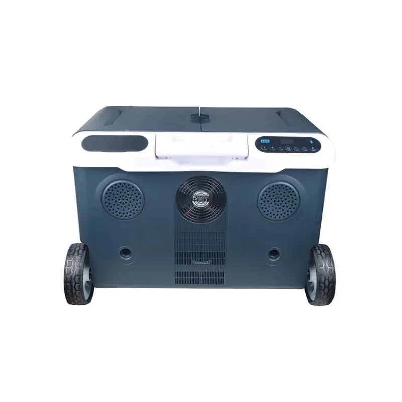 Ecootrunk الطاقة الشمسية 220 فولت التيار المتناوب تيار مستمر 12 فولت ثلاجة سيارة الفريزر للتخييم شاحنة RV قارب المدمج في البطارية