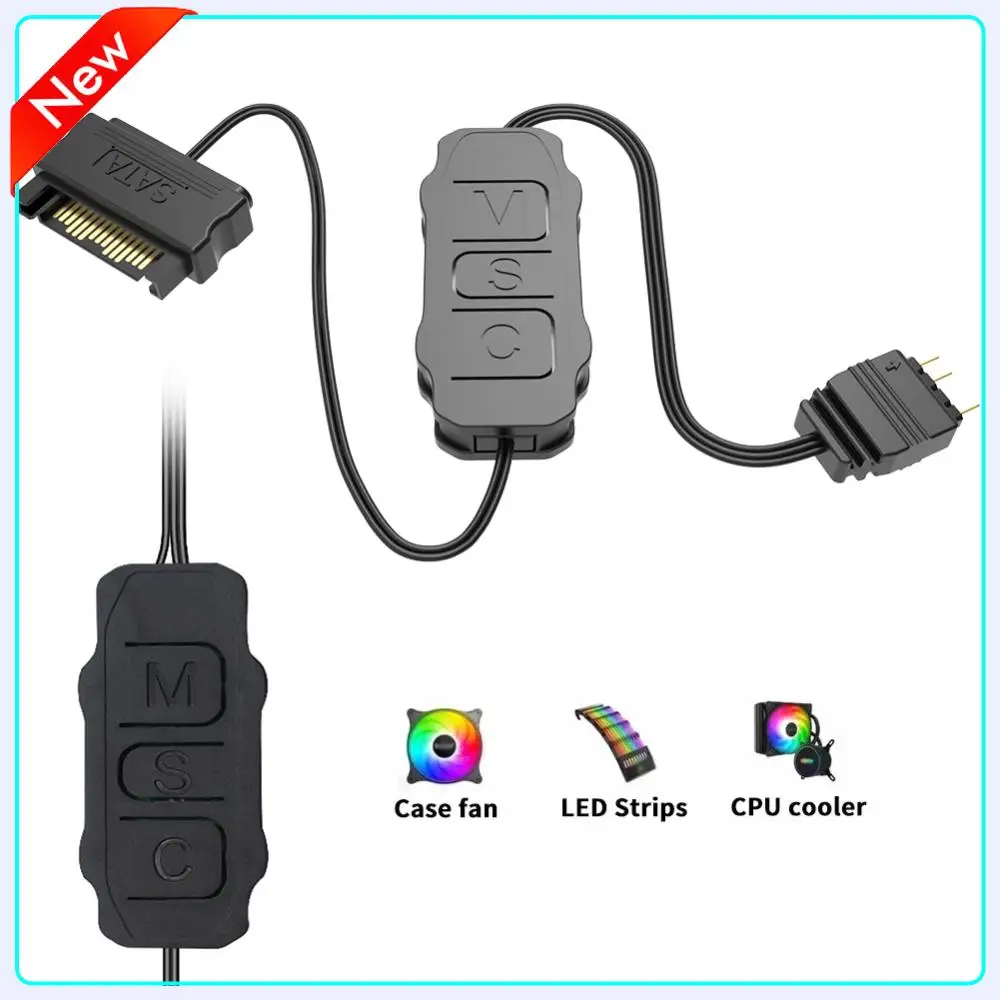

1-3PCS 5V 3PIN ARGB Controller SATA Interface Extension Cable Light Controller Adapter for PC Fan CPU Cooler Fan Light Strip
