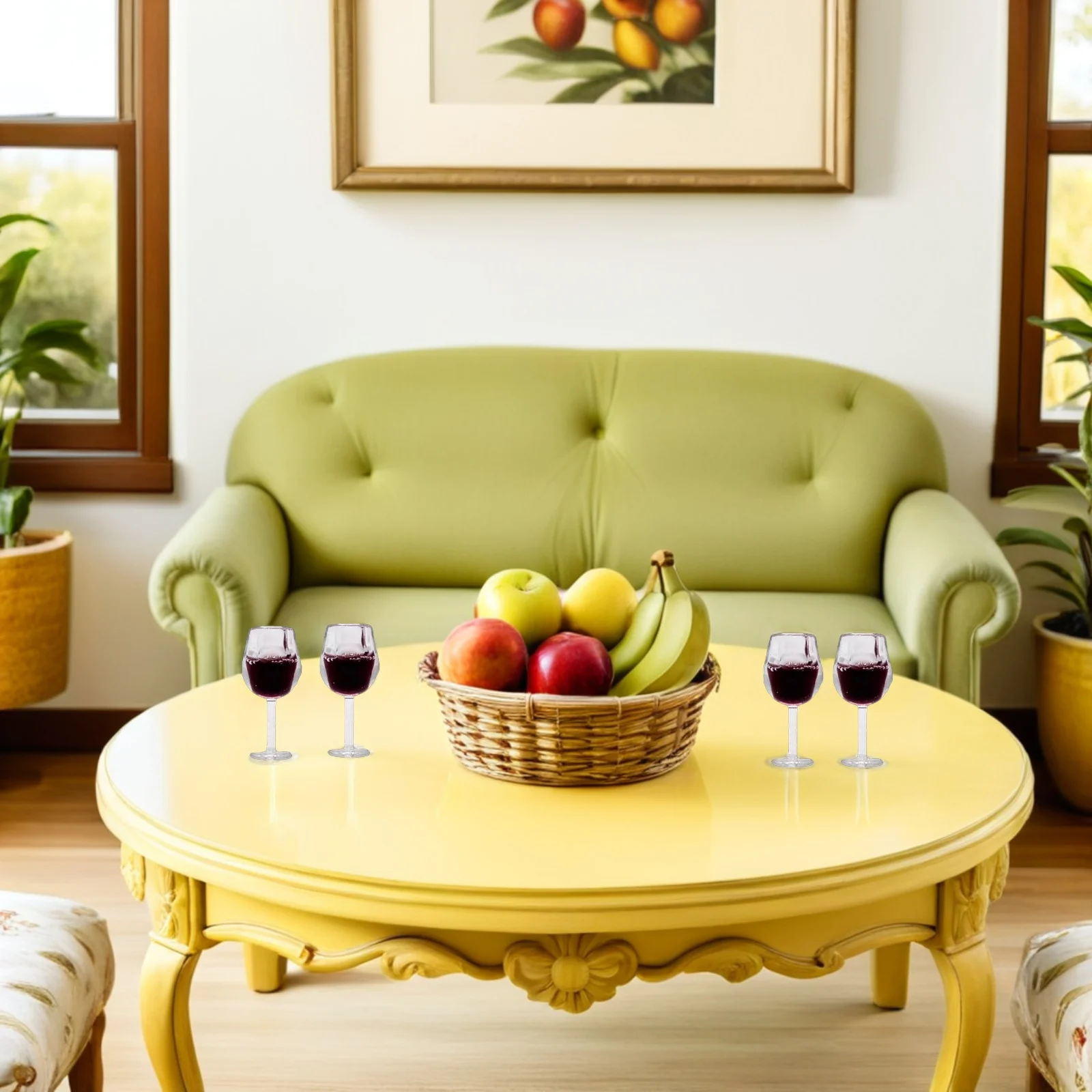 

10 шт. миниатюрные аксессуары для кукольного домика, бокалы для вина, миниатюрные для изготовления модели из смолы