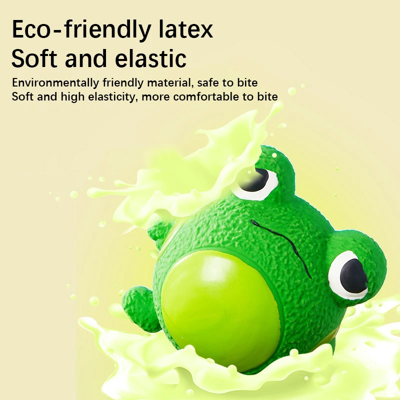 New Dog Toys Latex Funny Dorky Cute Small Animal Funeral Frog Yellow Duck Sound Grinding Boredom Interactive Toys Pet Supplies