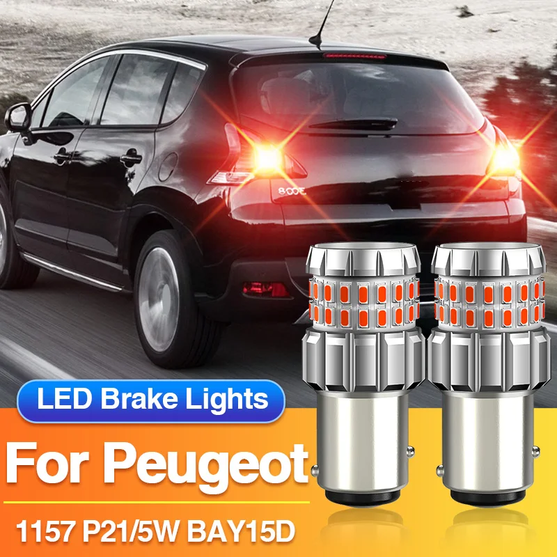 2PCS P21/5W Red LED Brake Light 1157 BAY15D Car Stop Tail Lamp for Peugeot 1007 KM/RCZ/806 221/807 EB/3008 MPV 0U/Boxer Bus Van