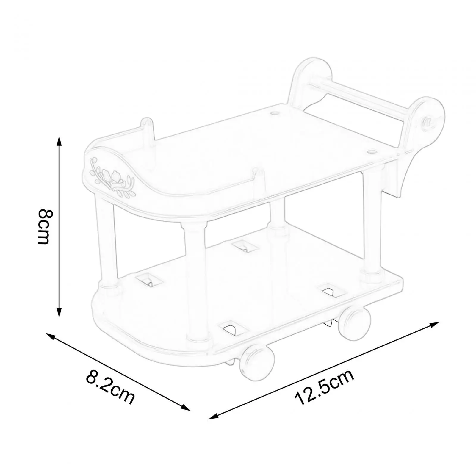 1:12 Dollhouse Kitchen Serving Cart Dollhouse Decoration Multifunctional Lightweight Miniature for Dollhouse Home Ornaments