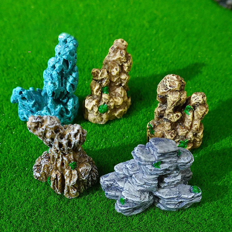 水槽装飾用の偽の山の装飾品、創造的な盆栽石、マイクロランドスケープ、多目的DIYアクセサリー