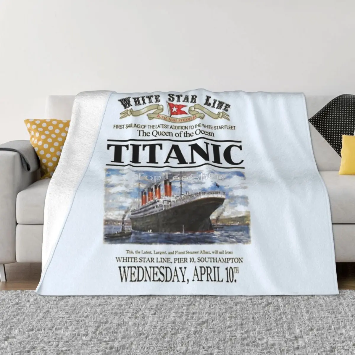 Titanic Sinking Vintage Poster Four Seasons Universal Blanket Office Can Be LaidChristmas Present