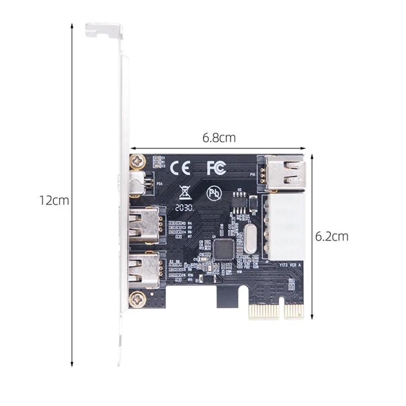 PCI-E 1X 1394 4 Port DV HD Video Capture Card Firewire Card 800/400/200/100Mbps Supports Hot-Swapping for Desktop-ELEC