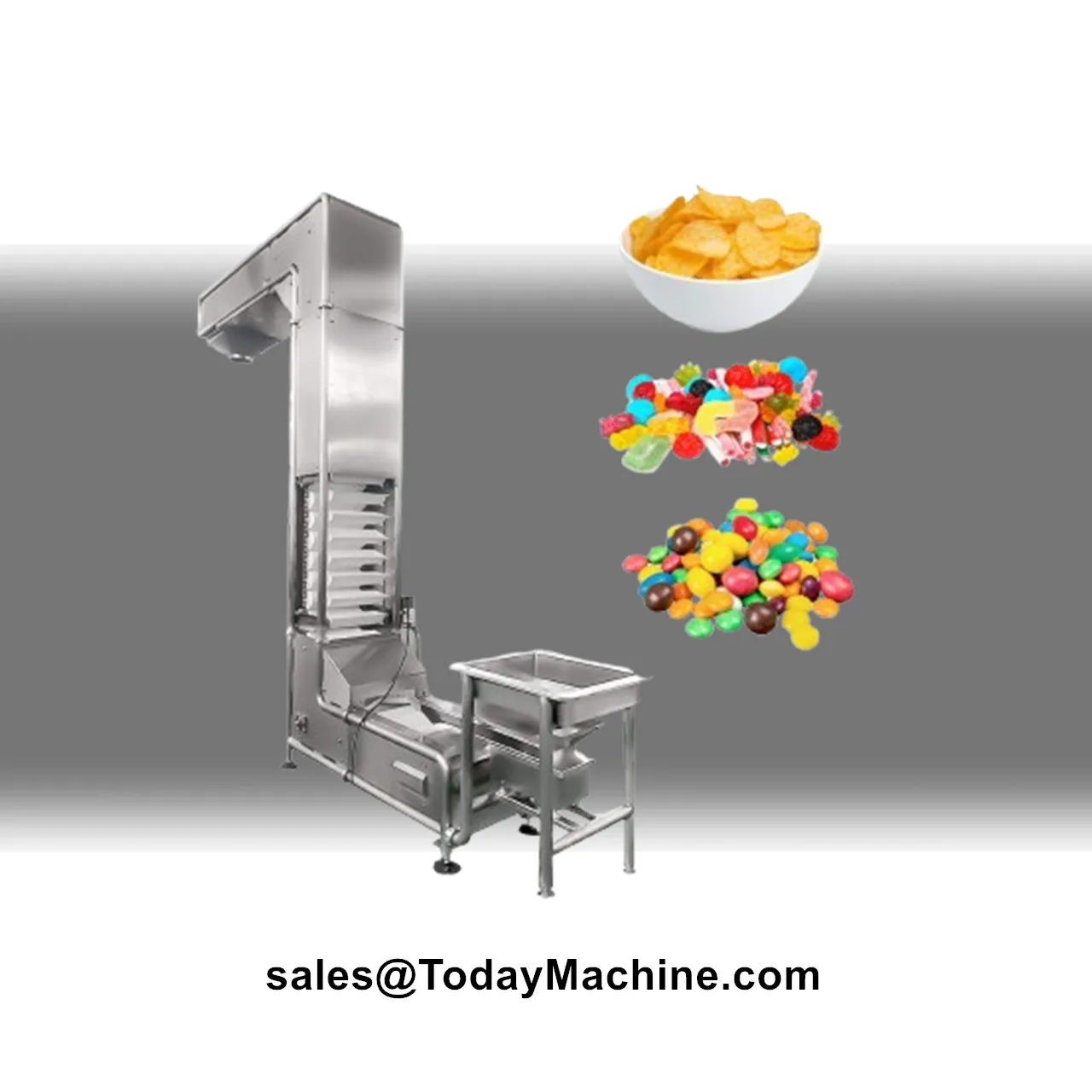 Z Type Bucket Elevator Conveyor for Snack Foods and Dry Fruits