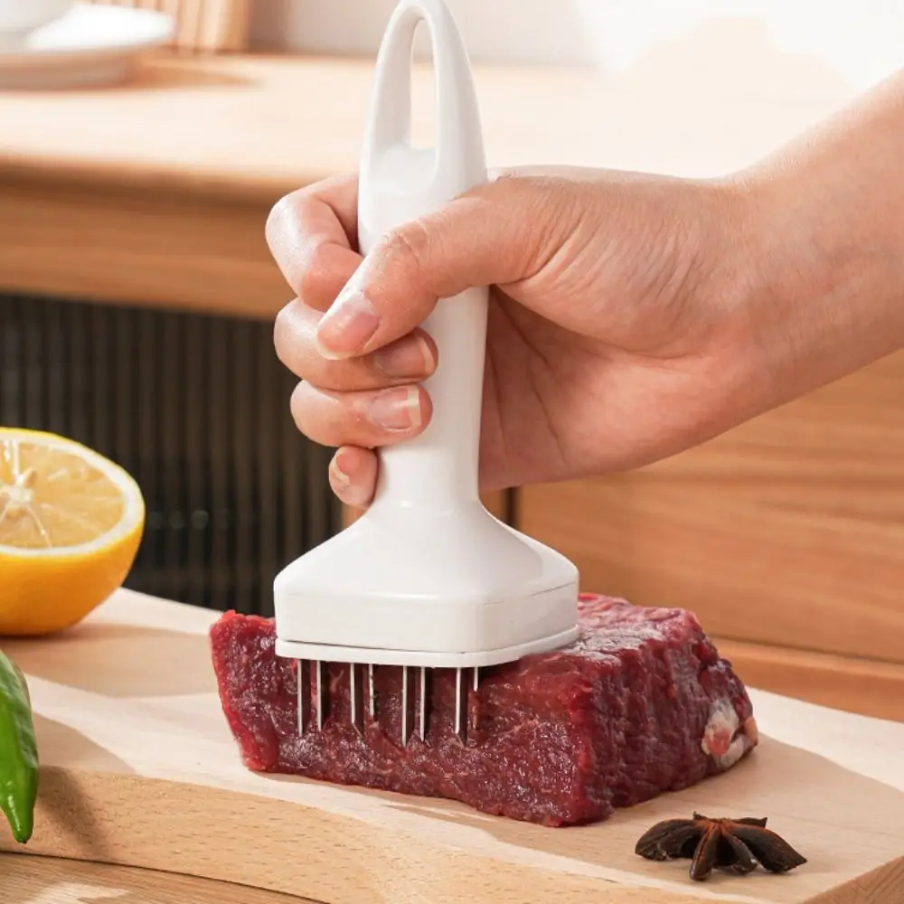 

Stainless Steel Needle Point Meat Tenderizer Needle Automatic Rebound 24 Steel Needles Meat Tenderizer Hammer Rustproof