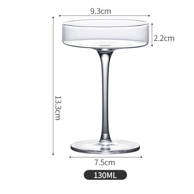 Cocktail Glass Flat-Bottomed Japanese Classical Goblet Bar Professional Glass Cup