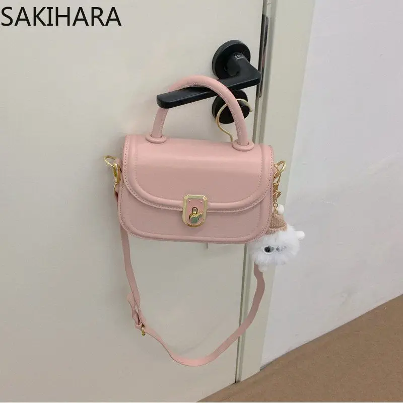 

Crossbody Bags for Women All Match PU Leather Spring Fall Fashion Korean Top-Handle Sweet Y2K Aesthetic Ladies Bolsas De Mujer