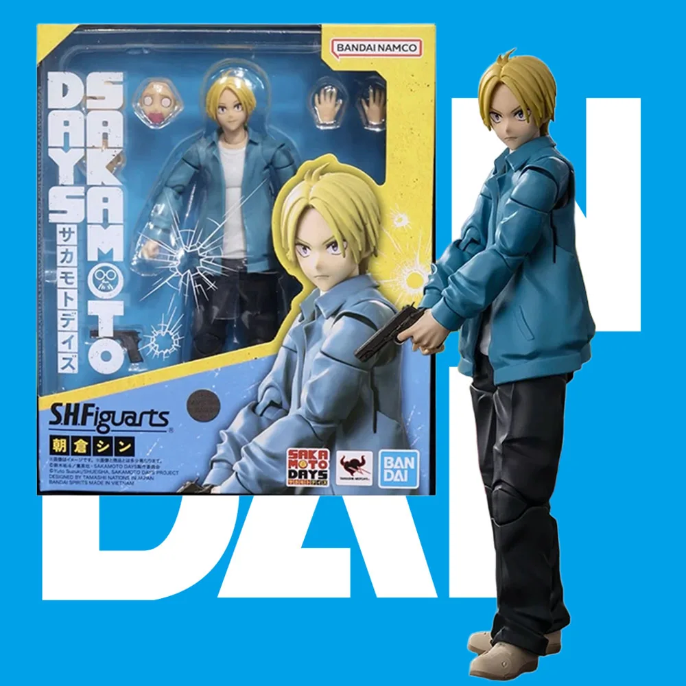 

Оригинальная коробка Bandai SHF SAKAMOTO DAYS SHIN ASAKURA, полная аниме-фигурка, сборная модель экшн-персонажа, коллекция, подарочная игрушка