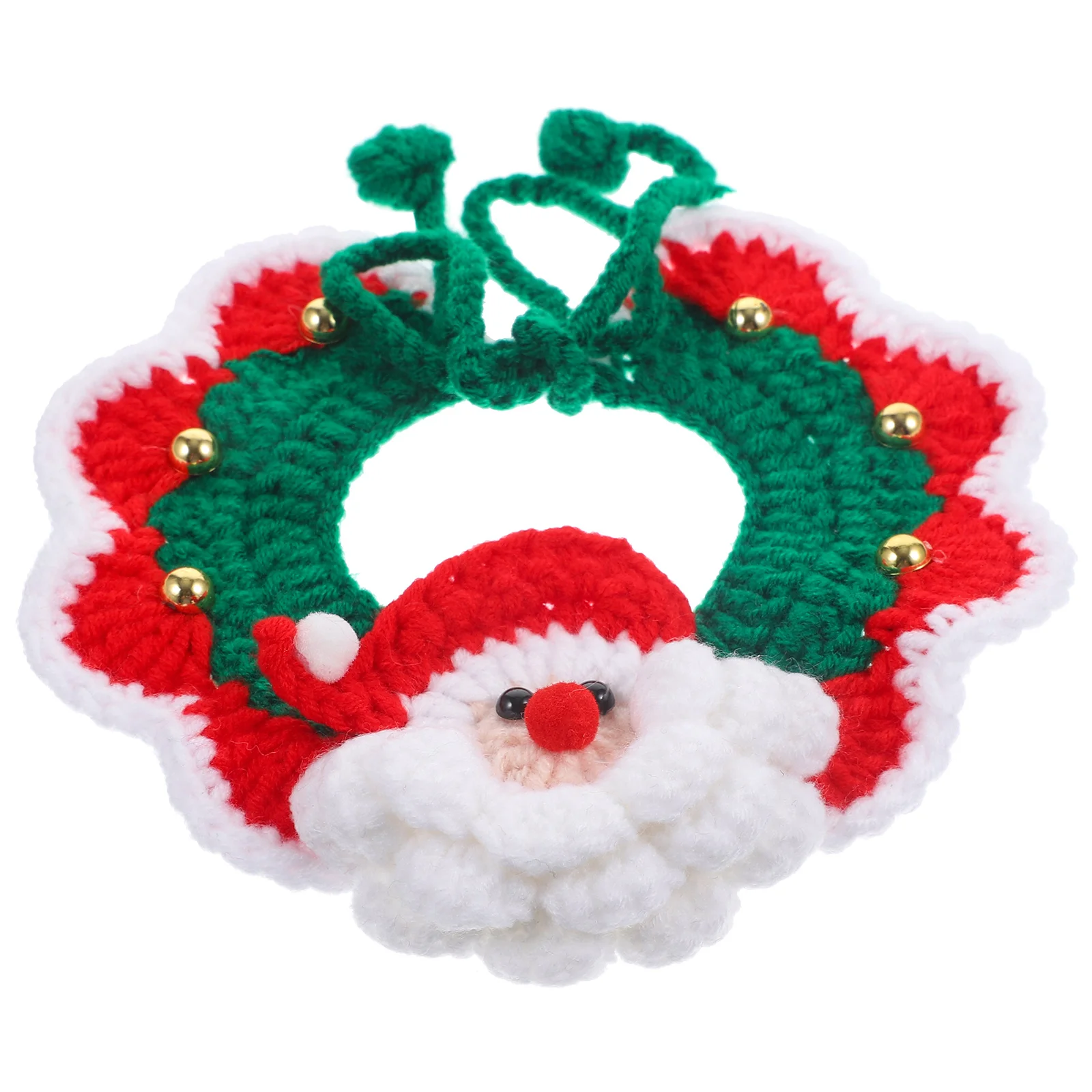 

Santa Claus Festive Pet Knitting Warm Milk Cotton Christmas Easy Put Dog Clothing Xmas Pet Christmas Cat Scarf Warm Scarf Dog