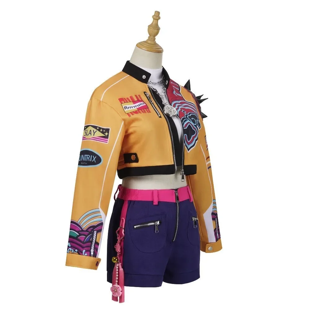 فانتازيا KPop رومي زوي تأثيري الفتيات مرحلة الملابس شيطان هنتر Disfraz زي 6 إلى 14 سنة هالوين كرنفال ملابس للحفلات #1