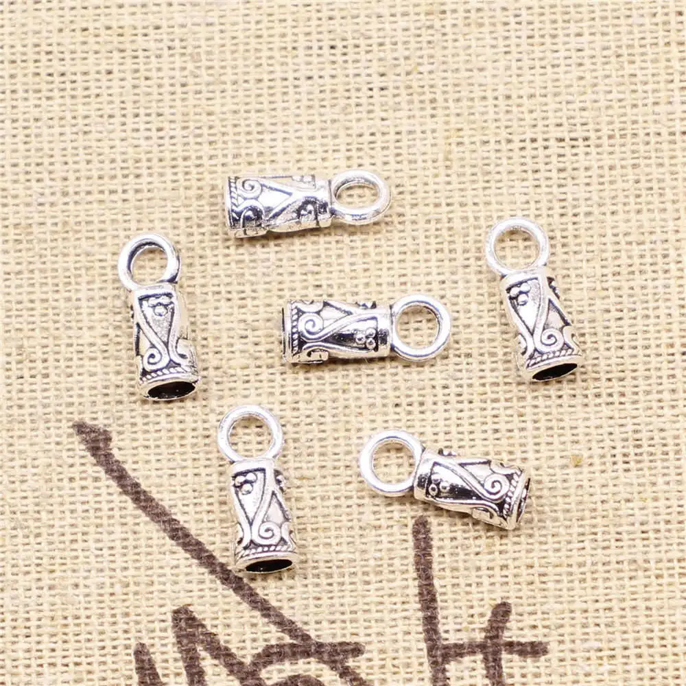 Tassel Cap Bead Caps Couple Pendants Car Accessori For Jewelry 5x13mm 20pcs Antique Silver Color