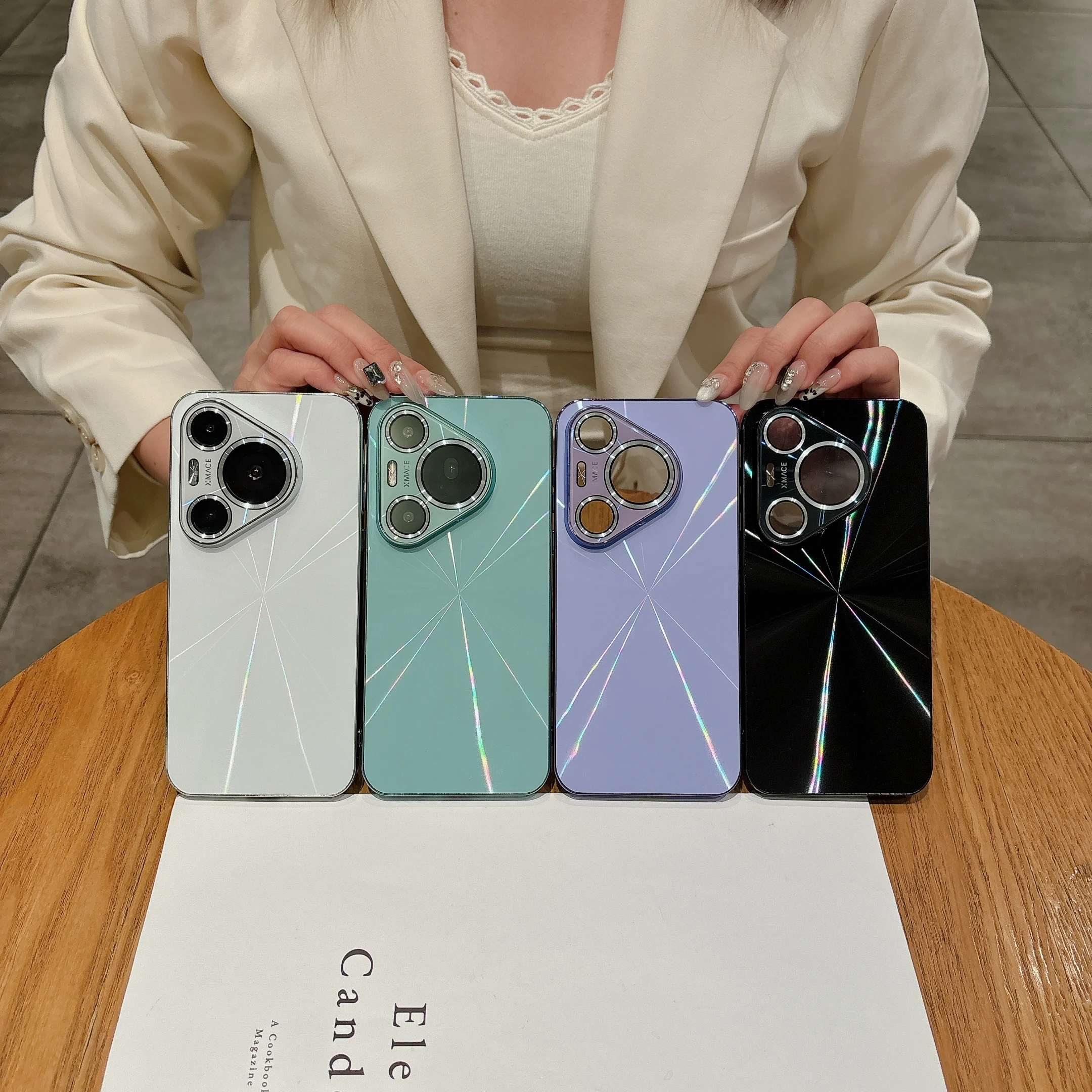 

Luxury Laser Built-in Glass Camera Protection Case For Huawei Pura 70 Pro Mate 70 Mate60, Anti-Scratch Slim Hard Phone Cover