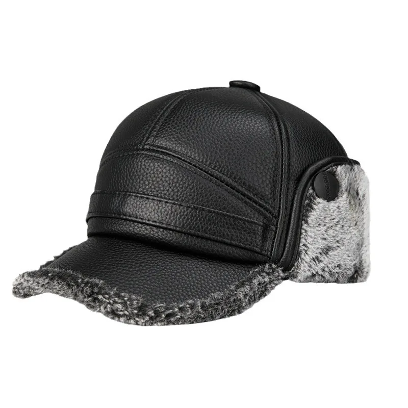 Middle-Aged and Elderly Fathers, Winter Ear Protection, Elderly Men's Peaked Cap, Winter Grandpa Hat 5
