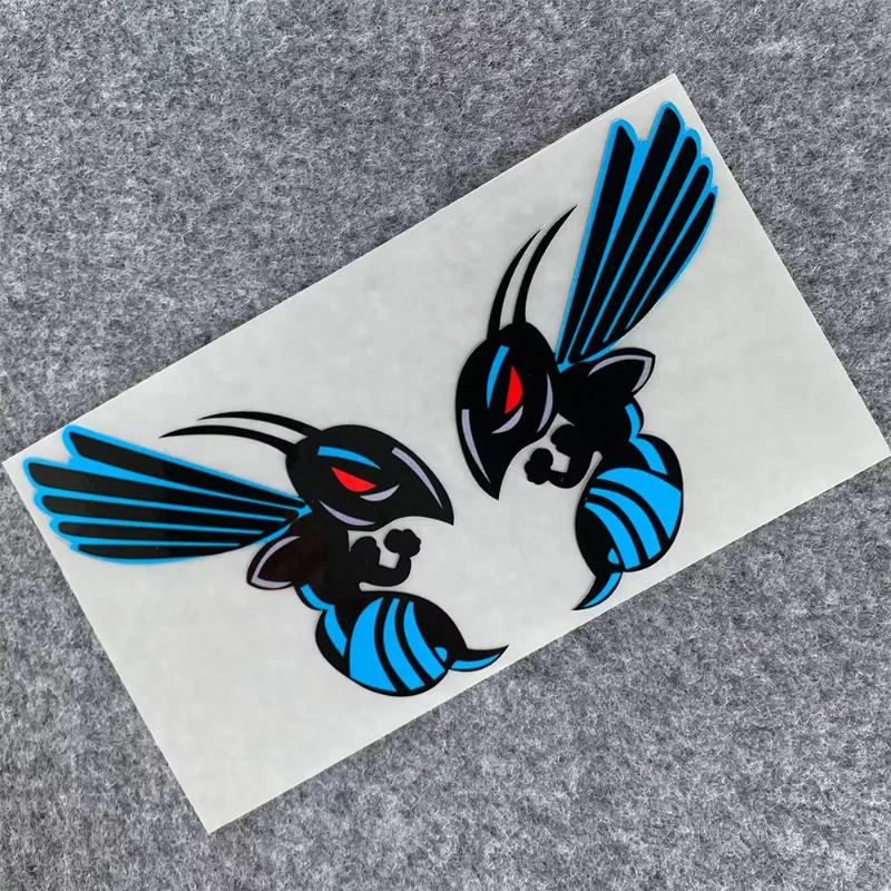 2PCS/SET Angry Wasp Pattern Stickers, Multi Color Waterproof Decals, For Car Truck Bike Body Decor