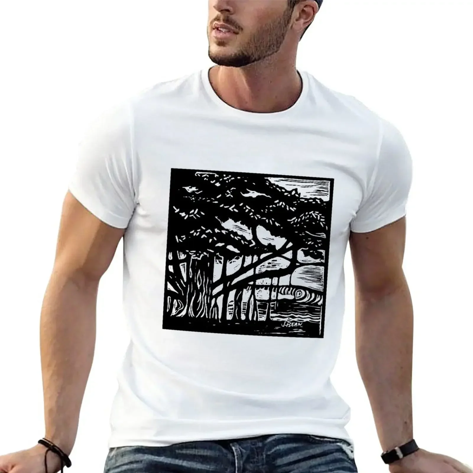 New Banyan Block Print T-Shirt anime quick drying t-shirt T-shirt short plain black t shirts men