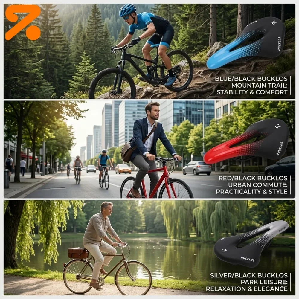 BUCKLOS Hohler Rennradsattel, atmungsaktiver Fahrradsitz, wasserdichte Oberfläche, Fahrradsattel für Mountainbike und Gravelbike – Detail 4