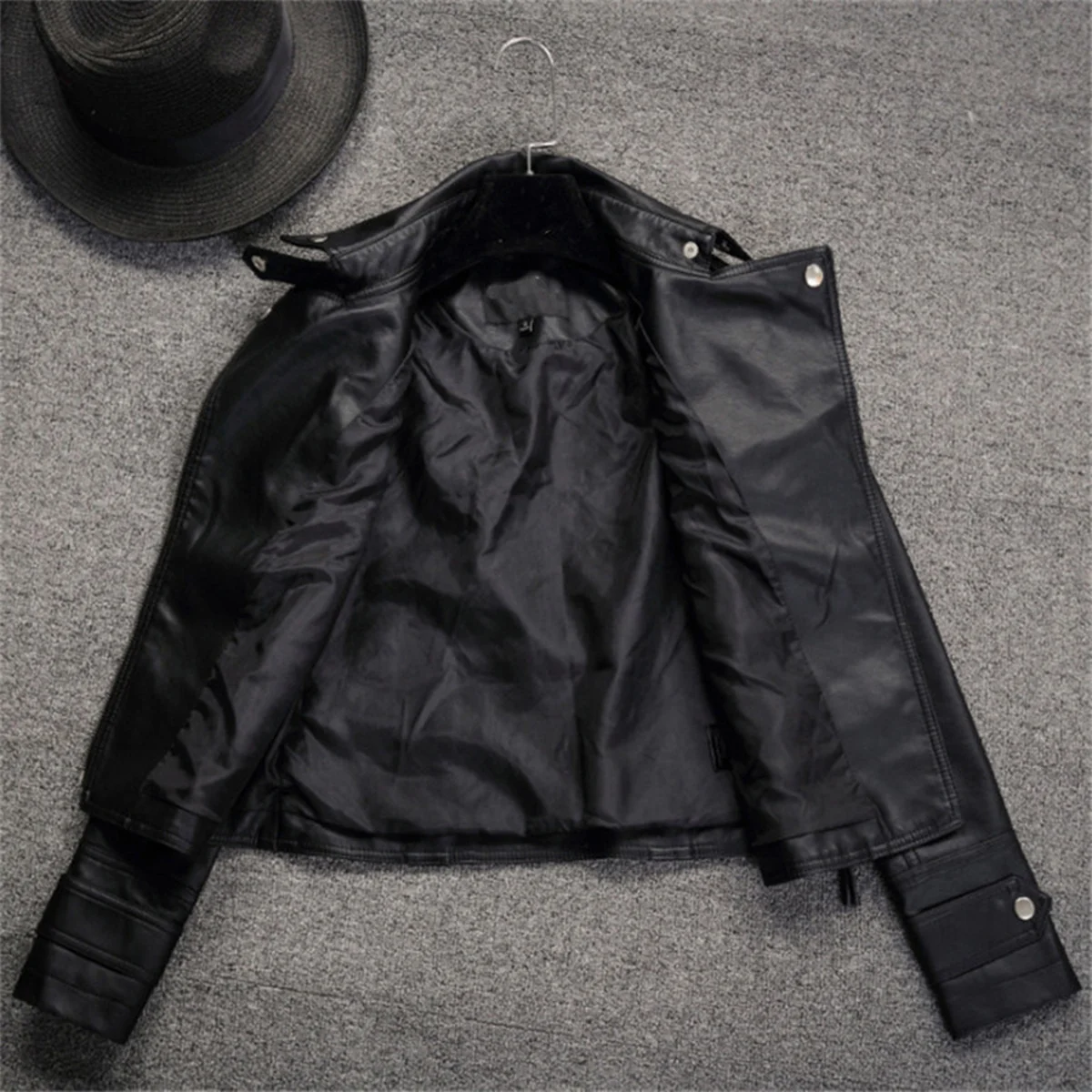 Fashion Leather Jacket Women Turn Down Collar Short Coat Zipper Long Sleeve New In Jackets 2024 Chic Streetwear Motorcycle Tops