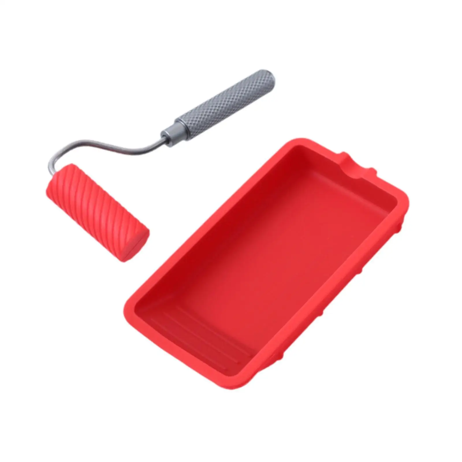 Durable Silicone Paint Tray with Roller Easy Clean Wall Painting Tool Set for DIY Woodworkers and Hobbyists