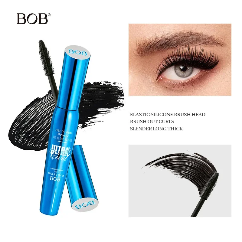 BOB Long Lasting 3D Mascara Waterproof Smudge Resistant Volumizing Lengthening Curling Lash Primer Cosmetics
