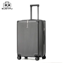 sushimu Suitcase Wide Handle Travel Suitcase Men 20 24 26 Carry-On Luggage Women PC  Trolley Case Can expand capacity