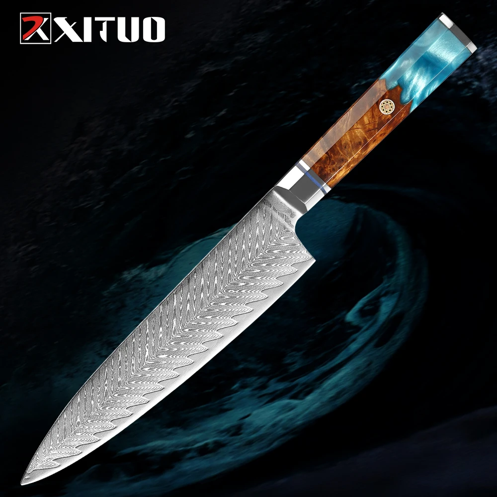 

Damascus Steel Chef Knife 8" kitchen Knife Japanese High Carbon Stainless Steel Cleaver Santoku knife Ultra-sharp Cooking Knives