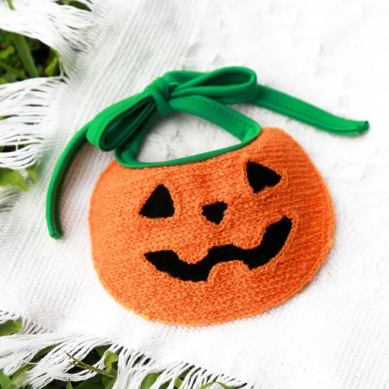 Halloween Dog Cat Lace Saliva Towel Bib Pumpkin Ghost Festival Christmas Pet Supplies Clothes Party Decoration Pet Supplies