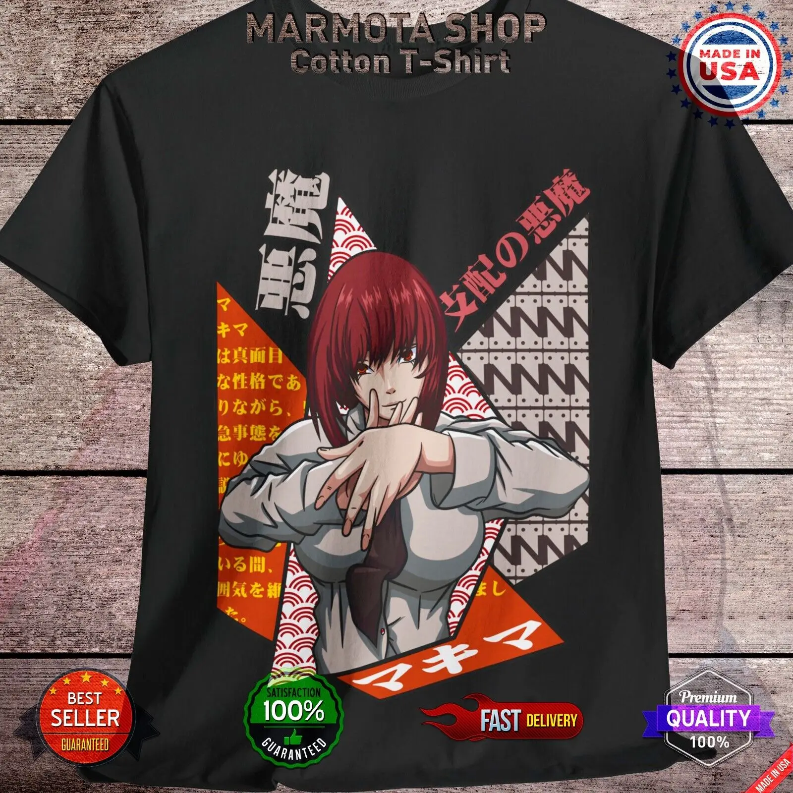 Unisex Chainsaw Man Anime T-Shirt, todos os tamanhos Tee, Manga, Pochita, Camisa Makima