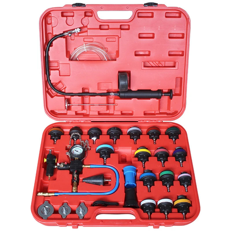 28Pcs Universal Radiator Pressure Tester Vacuum Type Cooling System Test Detector Set Tester Refroidissement