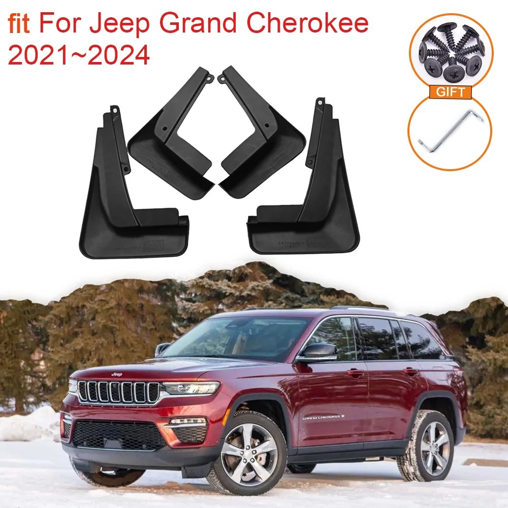 Mudflap for Jeep Grand Cherokee L WL 2021 2022 2023 2024 Accessories Mudguards Upgrade Mud Flaps Anti-splash Front Wheels Fender