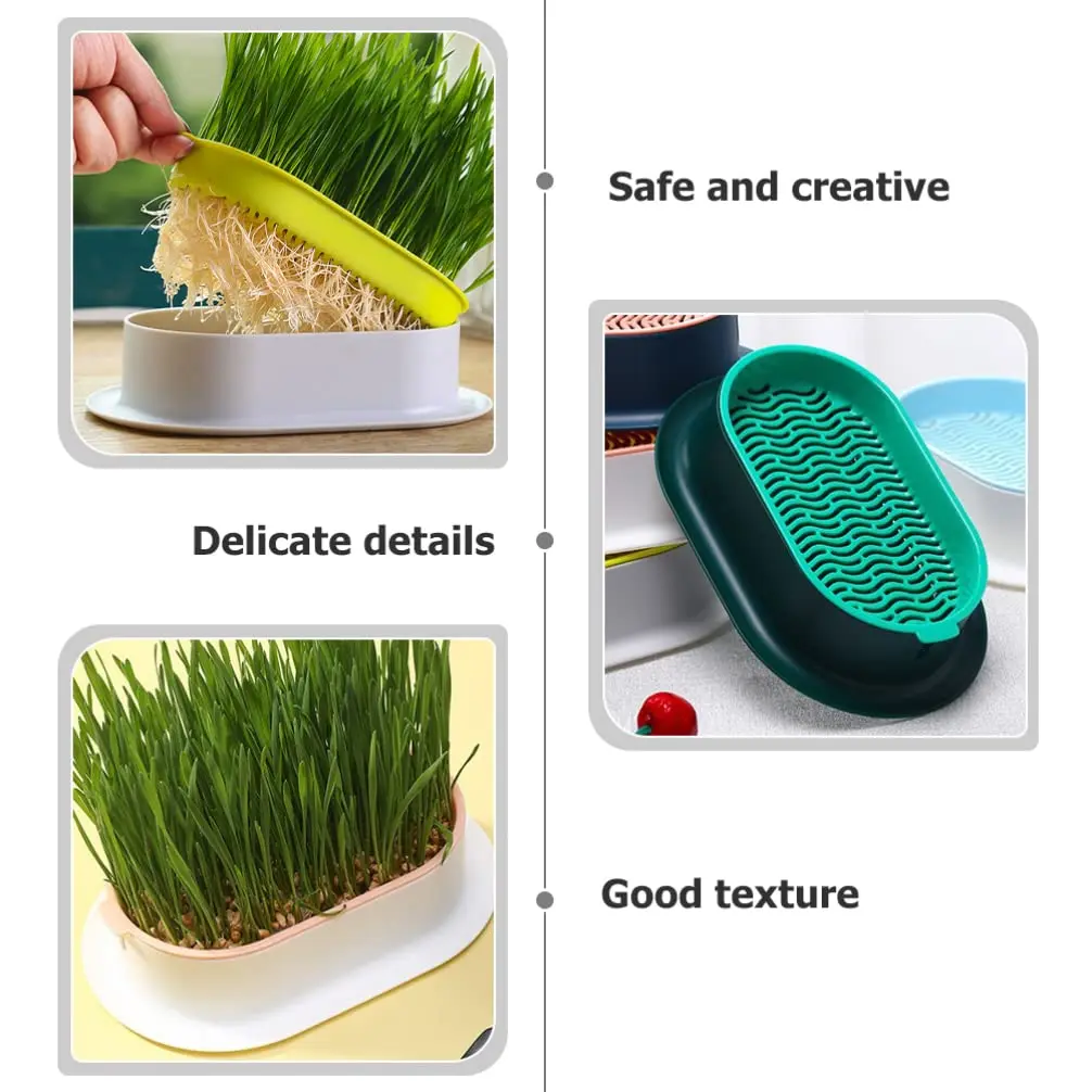 New Pet cat sprout Dish Growing Pot Hydroponic Plant cat Grass Germination Digestion starter Dish Greenhouse Grow Box