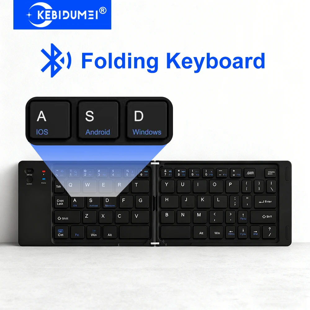 Keyboard Lipat Mini Keyboard Bluetooth Keyboard Isi Ulang Keyboard Nirkabel Bisu Keyboard Portabel untuk Windows Android IOS