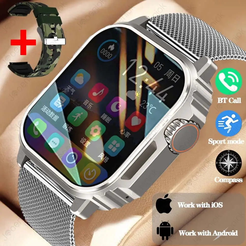 

New Sport Smart Watch Men Compass altitude 2.1 inch BT Call Sport Health Monitoring IP68 Waterproof smartwatch women For Huawei