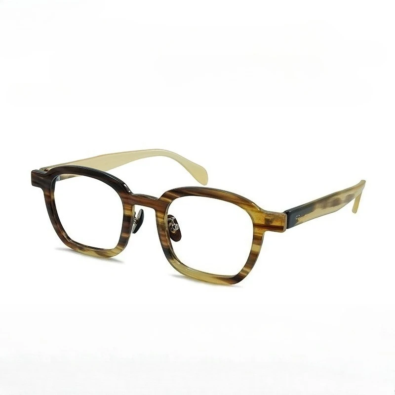 

New Handmade High-end Natural Horn Fashion Large Frame Women Square Classic Glasses Men Optical Myopia Prescription Eyeglasses