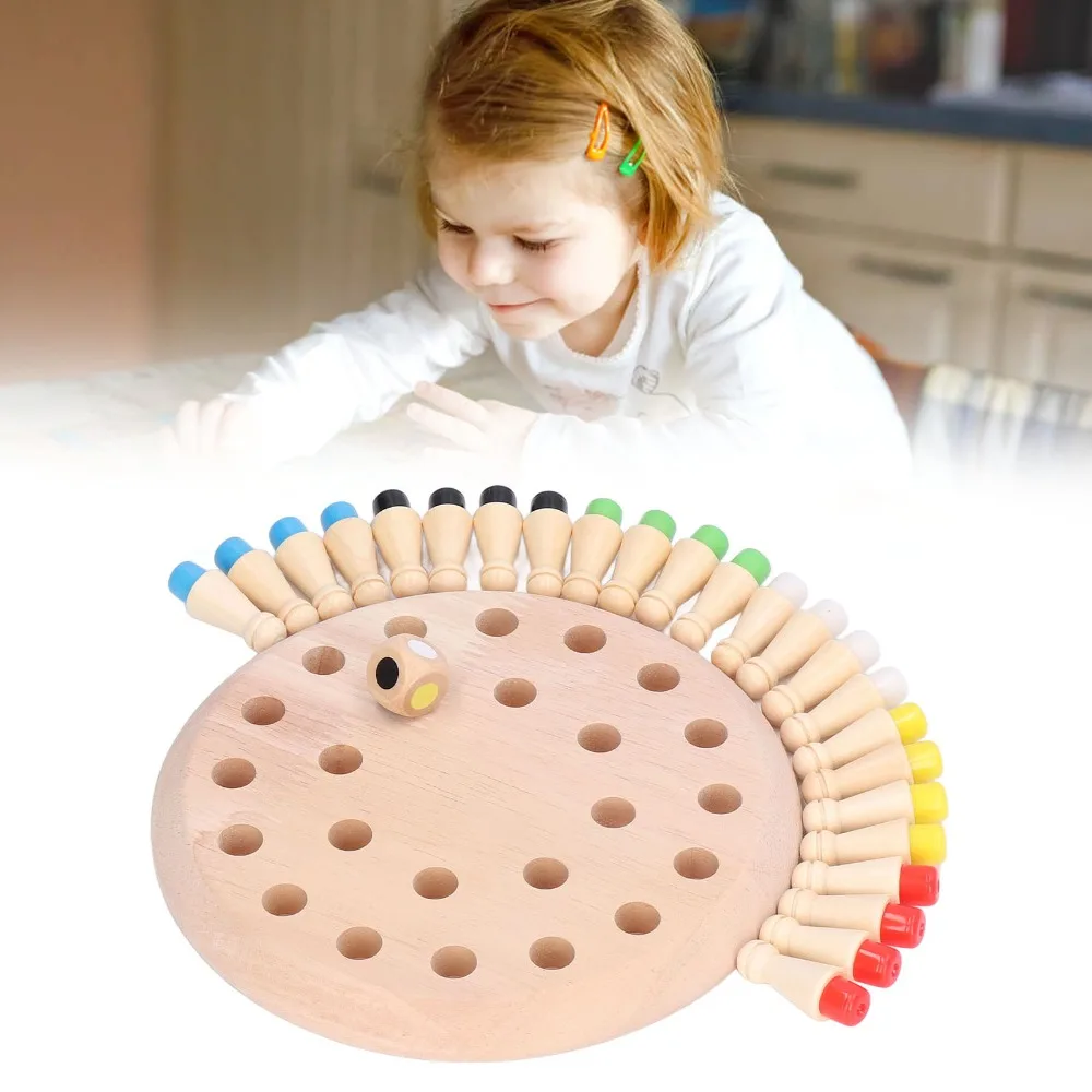 Memory Training Matchstick Chess Game Educational Blocks Matchstick Design Wooden Board Game Early Education Game
