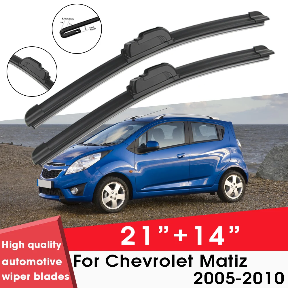 

Car Wiper Blades For Chevrolet Matiz 2005-2010 21"+ 14" Windshield Windscreen Clean Naturl Rubber Cars Wipers Accessories