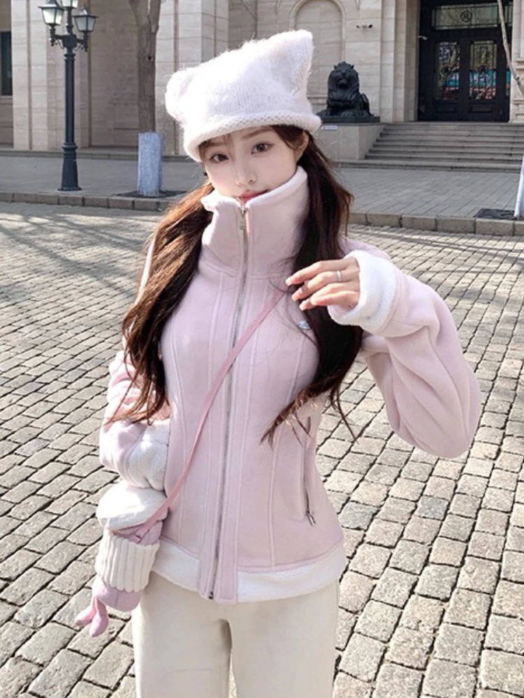 

Осень-зима 2000-х годов Эстетическое элегантное милое шикарное дизайнерское пальто с высоким воротником Корейская модная женская куртка Женская одежда Тренд 2025