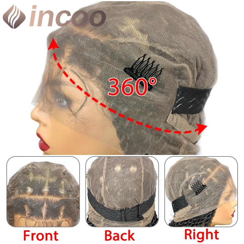 INCOO 36 pollici scatola sintetica treccia parrucca piena del merletto Faux Locs Twist intrecciato dea parrucca senza nodi Senegalese pizzo frontale trecce parrucche