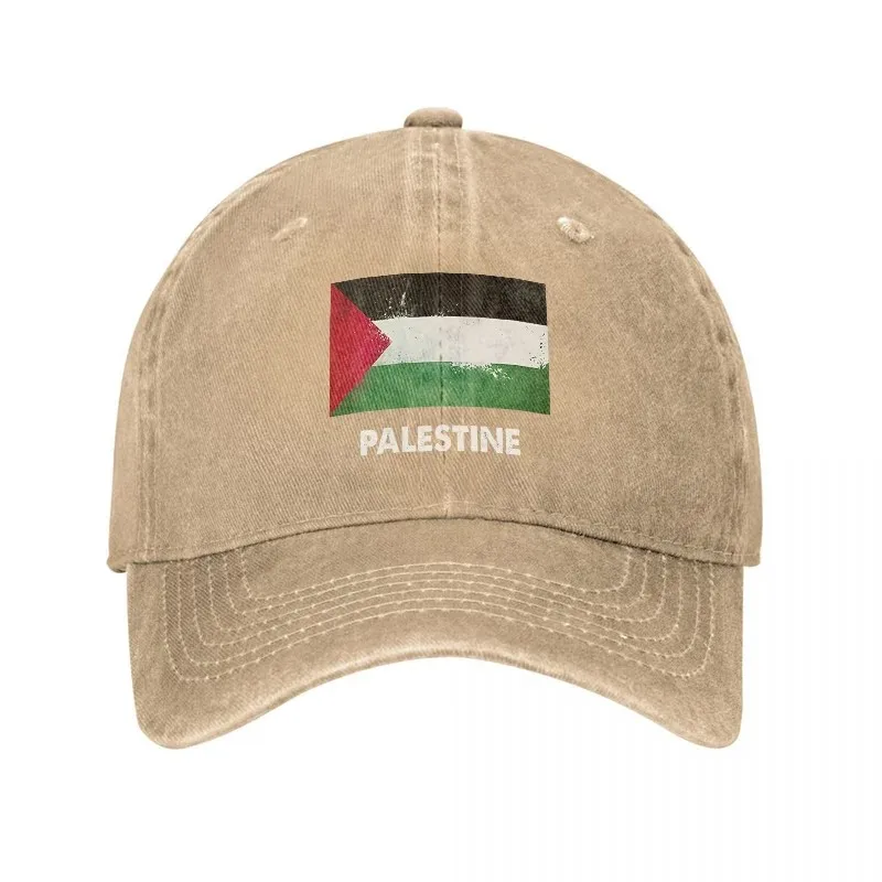 Palestine Flag Baseball Cap Distressed Washed Cotton Adjustable Casual Sun Hat for Unisex view 3