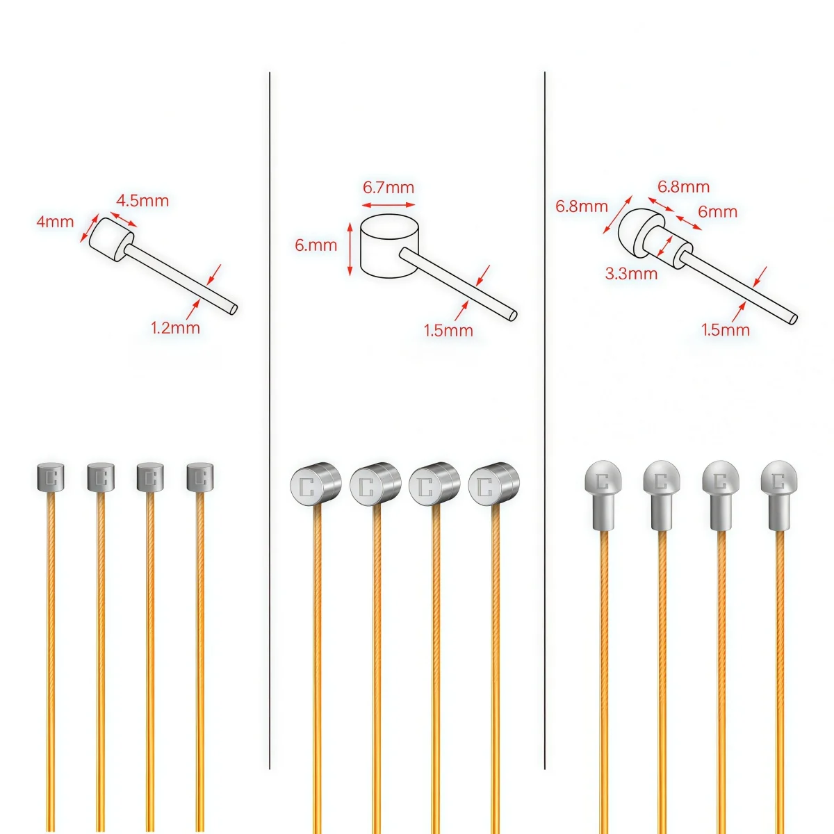 SUNTNUR Bicycle Shifter/Brake Inner Wire– 1.2mm Shift Cable (2100-3500mm) |1.5mm Brake Cable