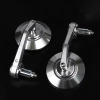 Espejo para manillar de motocicleta, espejos retrovisores con extremo de barra, agarre deslizante de equilibrio, espejo lateral CNC plateado, 22mm, Universal, antirreflectante